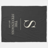 Stijlvolle klassieke serie monogram op datum zwart fleece deken (Voorkant (Horizontaal))