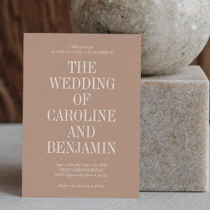 Stijlvolle klassieke typografie Elegant Cocoa Wedd Kaart