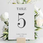 Stijlvolle klassieke typografie Elegant Simple Wed Kaart<br><div class="desc">Stijlvolle klassieke typografie Elegant Simple Wedtable Number</div>