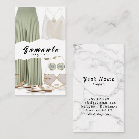 Stijlvolle kleding Stylist _ Uw stijl Visitekaartje (Voorkant / Achterkant)