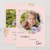 Stijlvolle kleine Wildbloestuin meisje, 1ste verja Kaart (Voorkant / Achterkant)