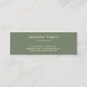 Stijlvolle kleur Elegant Modern Sjabloon Professio Mini Visitekaartje (Achterkant)