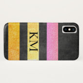 Stijlvolle kleur glitter met monogram Case-Mate iPhone case (Achterkant (horizontaal))