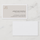 Stijlvolle kleur Modern Slank Monogram Duidelijke  Visitekaartje (Voorkant / Achterkant)