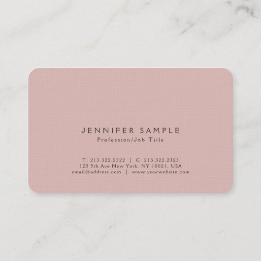 Stijlvolle kleuren Modern Design Premium Linen Lux Visitekaartje (Achterkant)