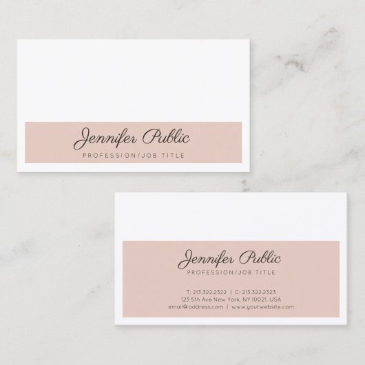 Stijlvolle kleuren Modern Slank Elegant Visitekaartje (Voorkant / Achterkant)