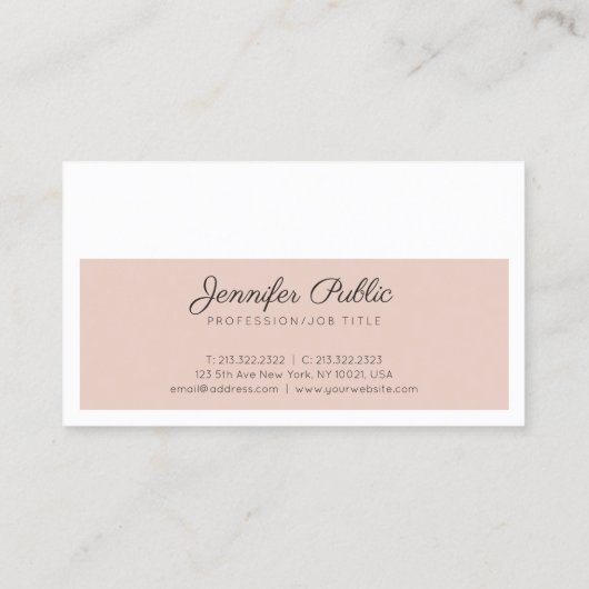 Stijlvolle kleuren Modern Slank Elegant Visitekaartje (Achterkant)