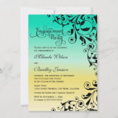 Stijlvolle kleuren ombre Swirls Engagement Party Kaart (Voorkant)