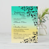 Stijlvolle kleuren ombre Swirls Engagement Party Kaart (Staand voorkant)