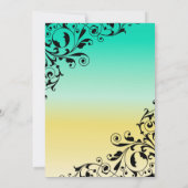 Stijlvolle kleuren ombre Swirls Engagement Party Kaart (Achterkant)