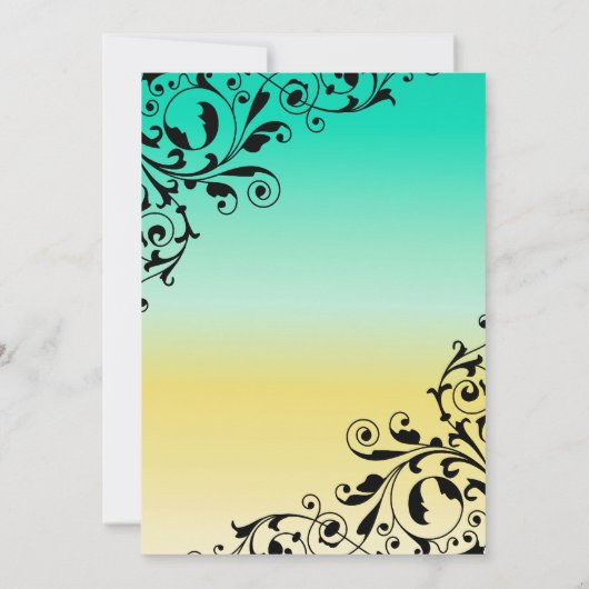 Stijlvolle kleuren ombre Swirls Engagement Party Kaart (Achterkant)