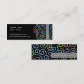 Stijlvolle kleurenspiralen mini visitekaartje (Voorkant / Achterkant)