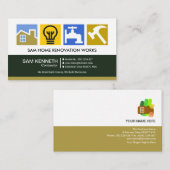 Stijlvolle kleurige constructiesymbolen visitekaartje (Voorkant / Achterkant)