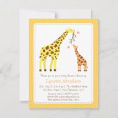 Stijlvolle kleurige Giraffe Baby Shower-uitnodigin Kaart (Voorkant)