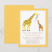 Stijlvolle kleurige Giraffe Baby Shower-uitnodigin Kaart (Voorkant / Achterkant)