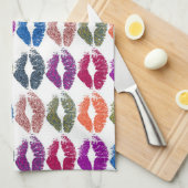 Stijlvolle kleurige Lips #13 Theedoek (Quarter Fold)