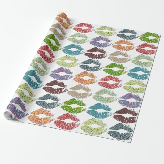 Stijlvolle kleurige Lips #16 Cadeaupapier (Uitgerold)