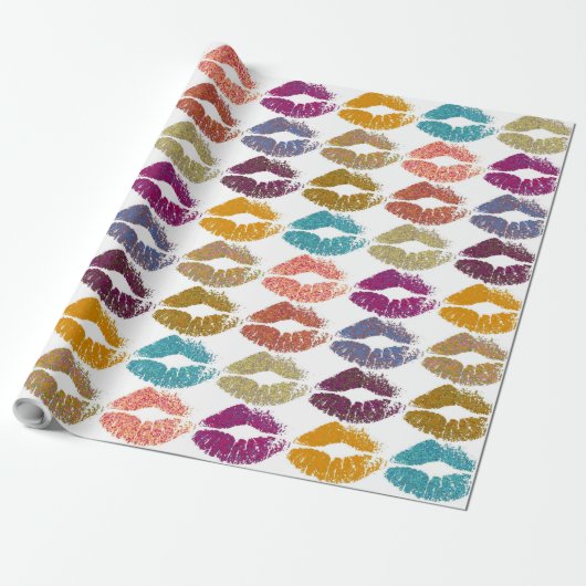 Stijlvolle kleurige Lips #29 Cadeaupapier (Uitgerold)