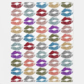 Stijlvolle kleurige Lips #39 Fleece Deken (Voorkant)