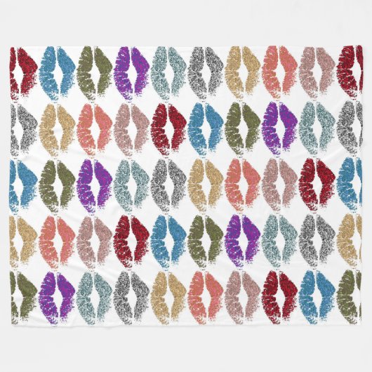 Stijlvolle kleurige Lips #39 Fleece Deken (Voorkant (Horizontaal))