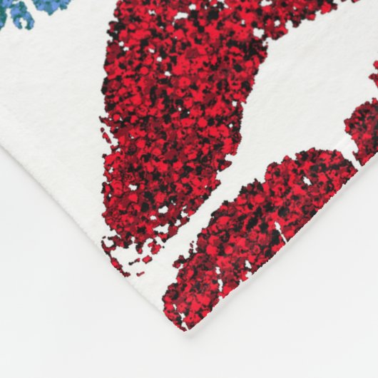 Stijlvolle kleurige Lips #39 Fleece Deken (Hoek)