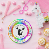 Stijlvolle kleurige uitgeklapte Cheerleader Birthd Papieren Bordje (Feest)