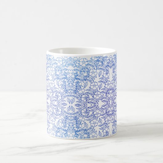 Stijlvolle kleurige Vloerblauwe gradiënt op wit Koffiemok (Center)