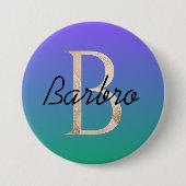 Stijlvolle kleurrijke aangepaste verloop blauwe gr ronde button 7,6 cm (Voorkant)