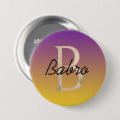 Stijlvolle kleurrijke aangepaste verloop paars gee ronde button 7,6 cm (Voorkant /achterkant)