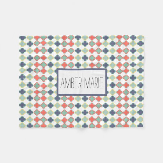 Stijlvolle kleurrijke Abstracte geometrische patro Fleece Deken (Voorkant (Horizontaal))