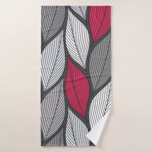 Stijlvolle kleurrijke bladeren naadloos patroon badhanddoek (Badhanddoek)