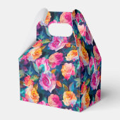 Stijlvolle Kleurrijke bloemen bruiloft Bedankdoosjes (Achterkant)