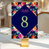 Stijlvolle Kleurrijke bloemen bruiloft Kaart