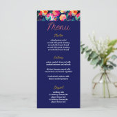 Stijlvolle Kleurrijke bloemen bruiloft Menu (Staand voorkant)