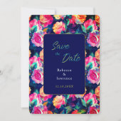 Stijlvolle Kleurrijke bloemen bruiloft Save The Date (Voorkant)