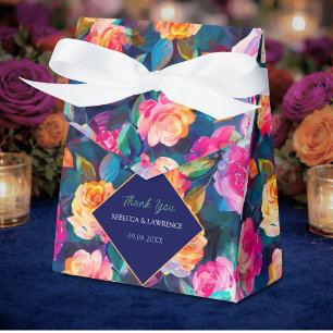 Stijlvolle Kleurrijke bloemen huwelijks tent Bedankdoosjes