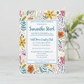 Stijlvolle, kleurrijke bloemen kaart (Staand voorkant)