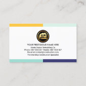 Stijlvolle kleurrijke border roller borstel visitekaartje (Achterkant)