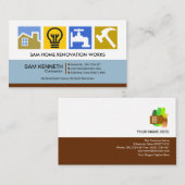 Stijlvolle, kleurrijke constructiesymbolen visitekaartje (Voorkant / Achterkant)