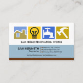 Stijlvolle, kleurrijke constructiesymbolen visitekaartje (Voorkant)