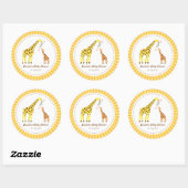 Stijlvolle kleurrijke Giraffe kalf Baby shower Par Ronde Sticker (Vel)