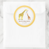 Stijlvolle kleurrijke Giraffe kalf Baby shower Par Ronde Sticker (Tas)