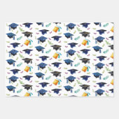 Stijlvolle Kleurrijke Graduation Cap Waterverf Fee Inpakpapier Vel (Voorkant)