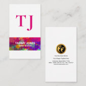 Stijlvolle, kleurrijke graffiti Grunge Monogram le Visitekaartje (Voorkant / Achterkant)