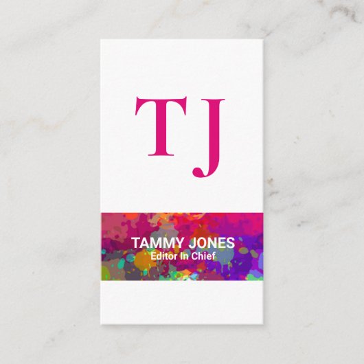 Stijlvolle, kleurrijke graffiti Grunge Monogram le Visitekaartje (Voorkant)