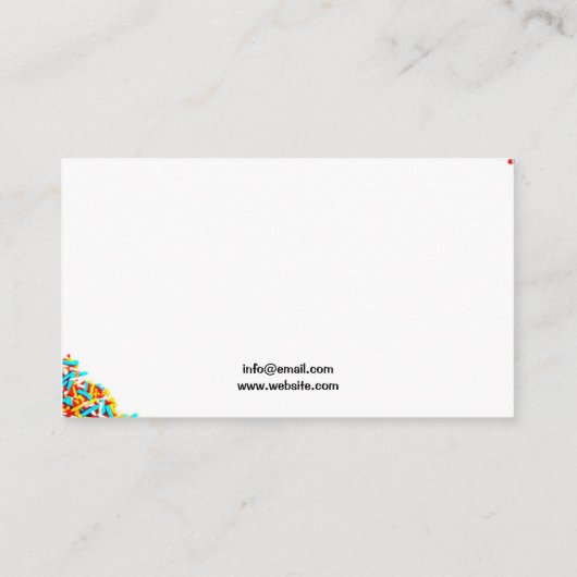 Stijlvolle kleurrijke hoek strooit ijs visitekaartje (Achterkant)