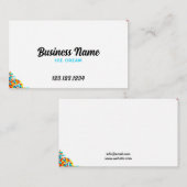 Stijlvolle kleurrijke hoek strooit ijs visitekaartje (Voorkant / Achterkant)