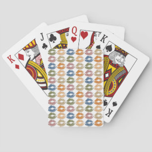 Stijlvolle Kleurrijke Lippen Pokerkaarten