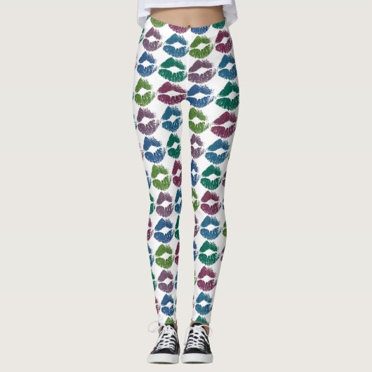 Stijlvolle, kleurrijke Lips #10 Leggings (Voorkant)