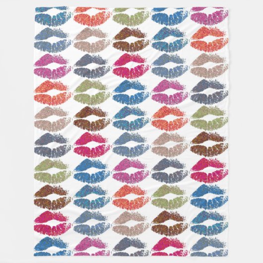 Stijlvolle, kleurrijke Lips #30 Fleece Deken (Voorkant)